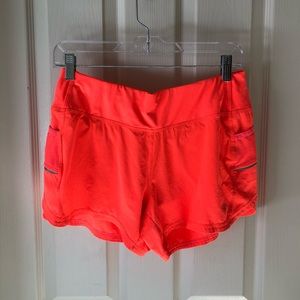 Athleta Neon Orange Ready Set Go Running Short